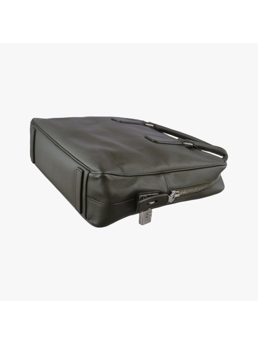 Prada Business Briefcase Green Saffiano Leather 31 - Picture 6 of 15